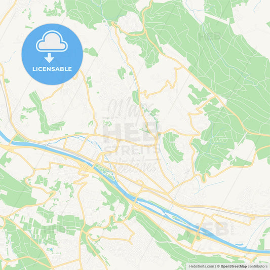 Esslingen am Neckar, Germany Vector Map - Classic Colors