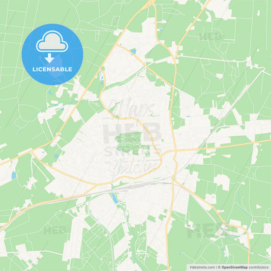 Buchholz in der Nordheide, Germany Vector Map - Classic Colors