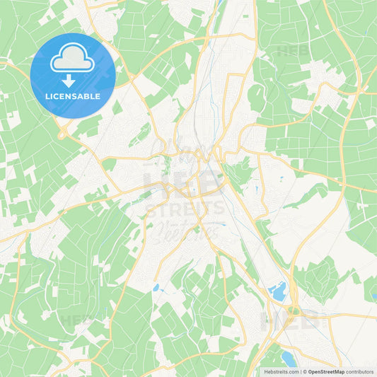 Biberach an der Ris, Germany Vector Map - Classic Colors