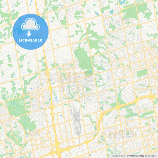 Empty vector map of Vaughan, Ontario, Canada