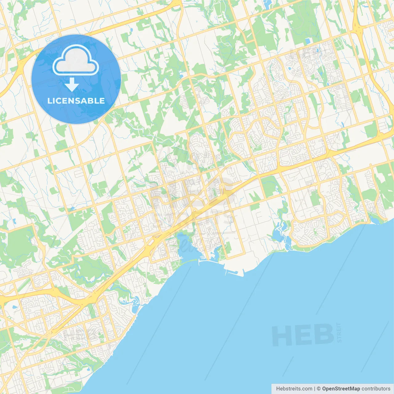 Empty vector map of Pickering, Ontario, Canada