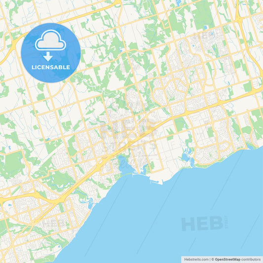 Empty vector map of Pickering, Ontario, Canada