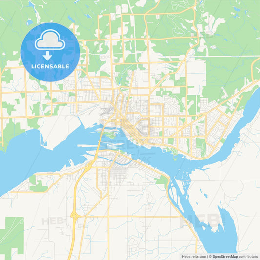Empty vector map of Sault Ste. Marie, Ontario, Canada