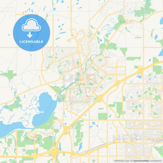 Empty vector map of St. Albert, Alberta, Canada
