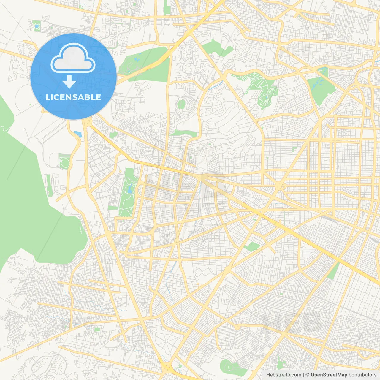 Empty vector map of Zapopan, Jalisco, Mexico