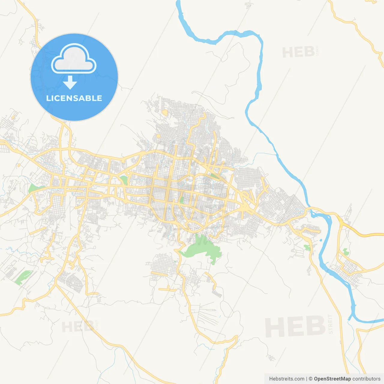 Empty vector map of Tuxtla Gutiérrez, Chiapas, Mexico