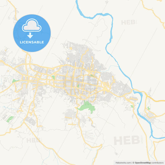 Empty vector map of Tuxtla Gutiérrez, Chiapas, Mexico
