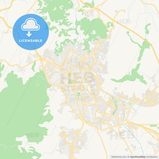 Empty vector map of Tepic, Nayarit, Mexico