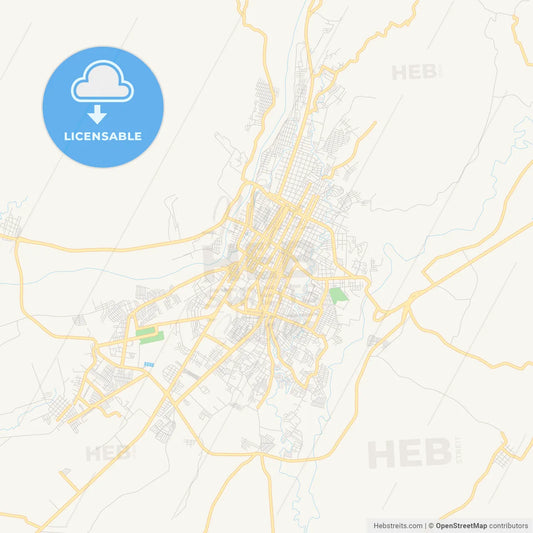 Empty vector map of Tapachula, Chiapas, Mexico