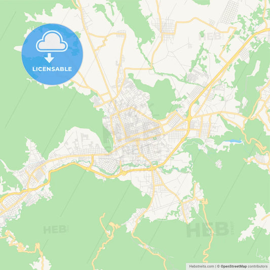 Empty vector map of Orizaba, Veracruz, Mexico
