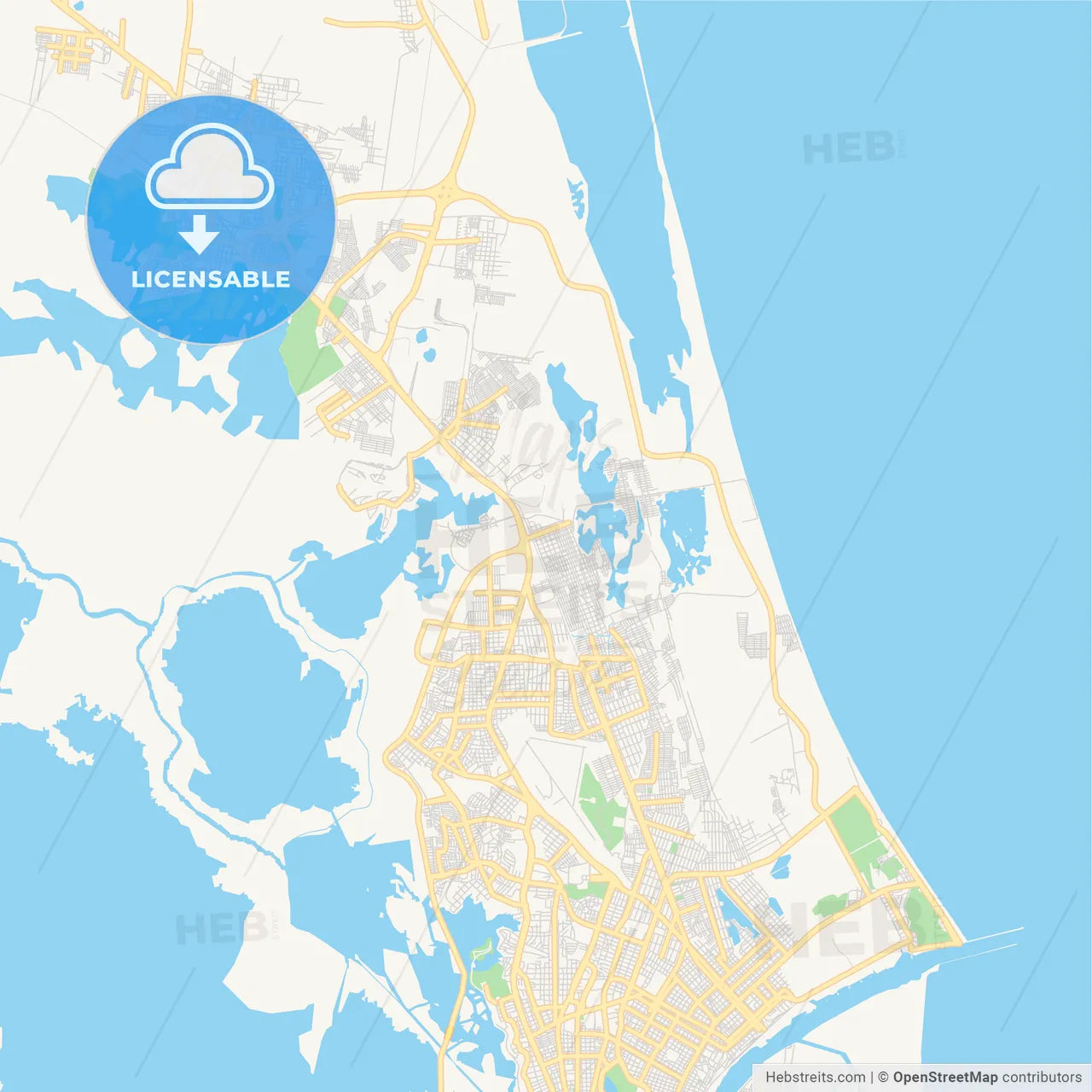 Empty vector map of Miramar, Tamaulipas, Mexico