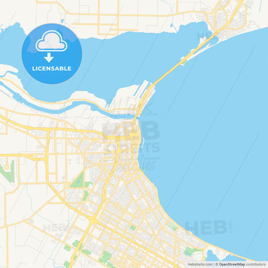 Empty vector map of Corpus Christi, Texas, USA