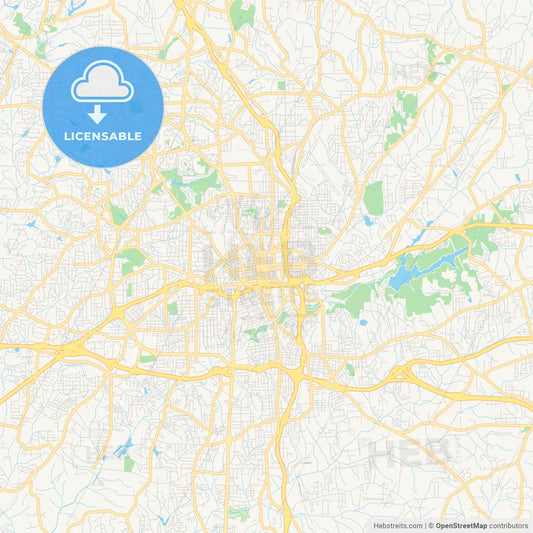 Empty vector map of Winston–Salem, North Carolina, USA
