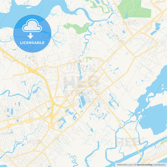 Empty vector map of Mount Pleasant, South Carolina, USA