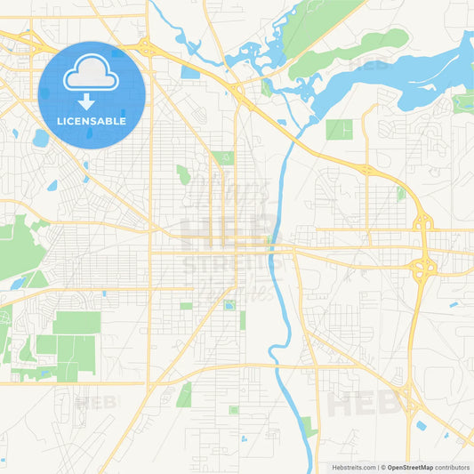 Empty vector map of Albany, Georgia, USA