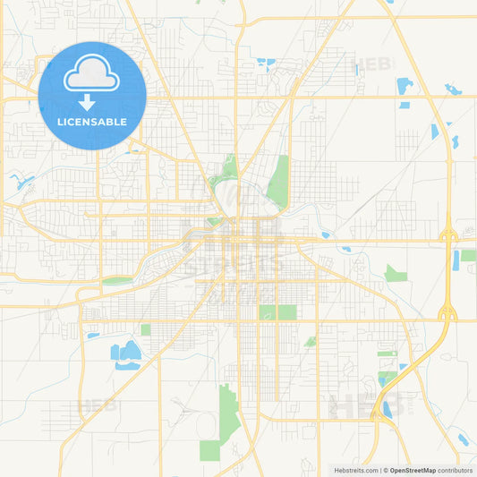 Empty vector map of Muncie, Indiana, USA