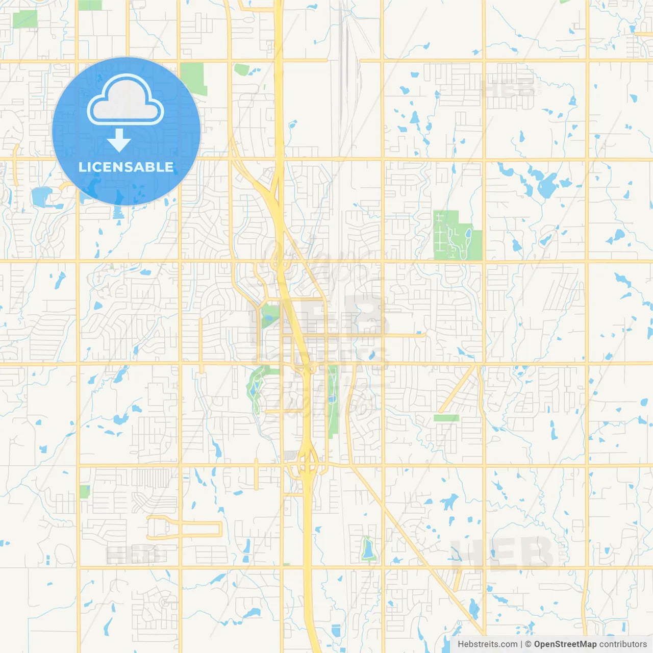 Empty vector map of Moore, Oklahoma, USA