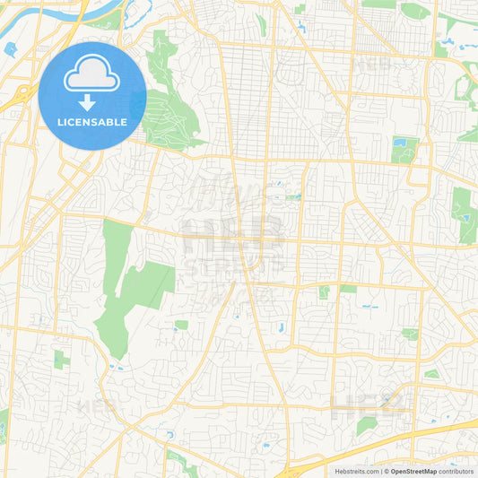 Empty vector map of Kettering, Ohio, USA