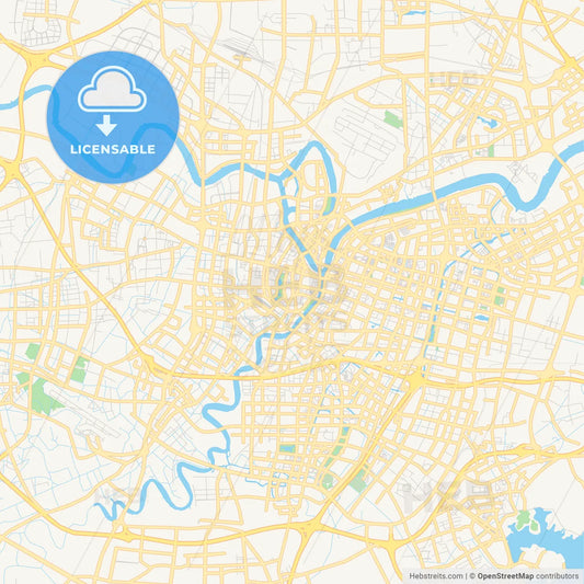 Printable street map of Ningbo, China