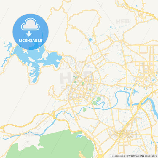 Printable street map of Putian, China