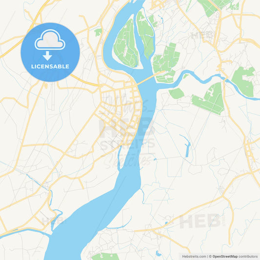 Printable street map of Dandong, China