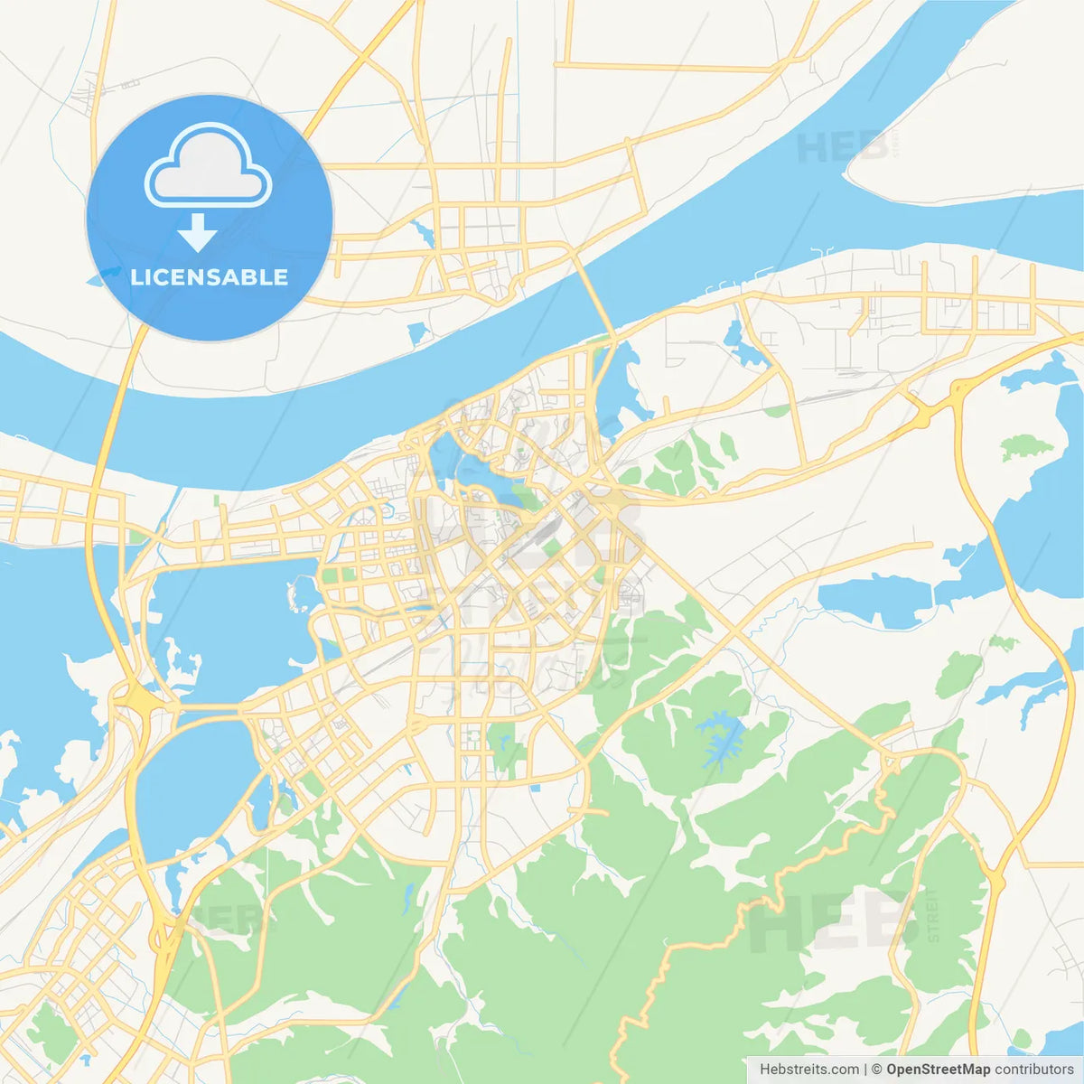 Juabeng Map Printable Street Map Of Jiujiang, China – HEBSTREITS