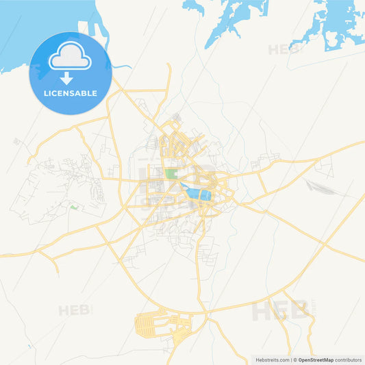 Printable street map of Jamnagar, India