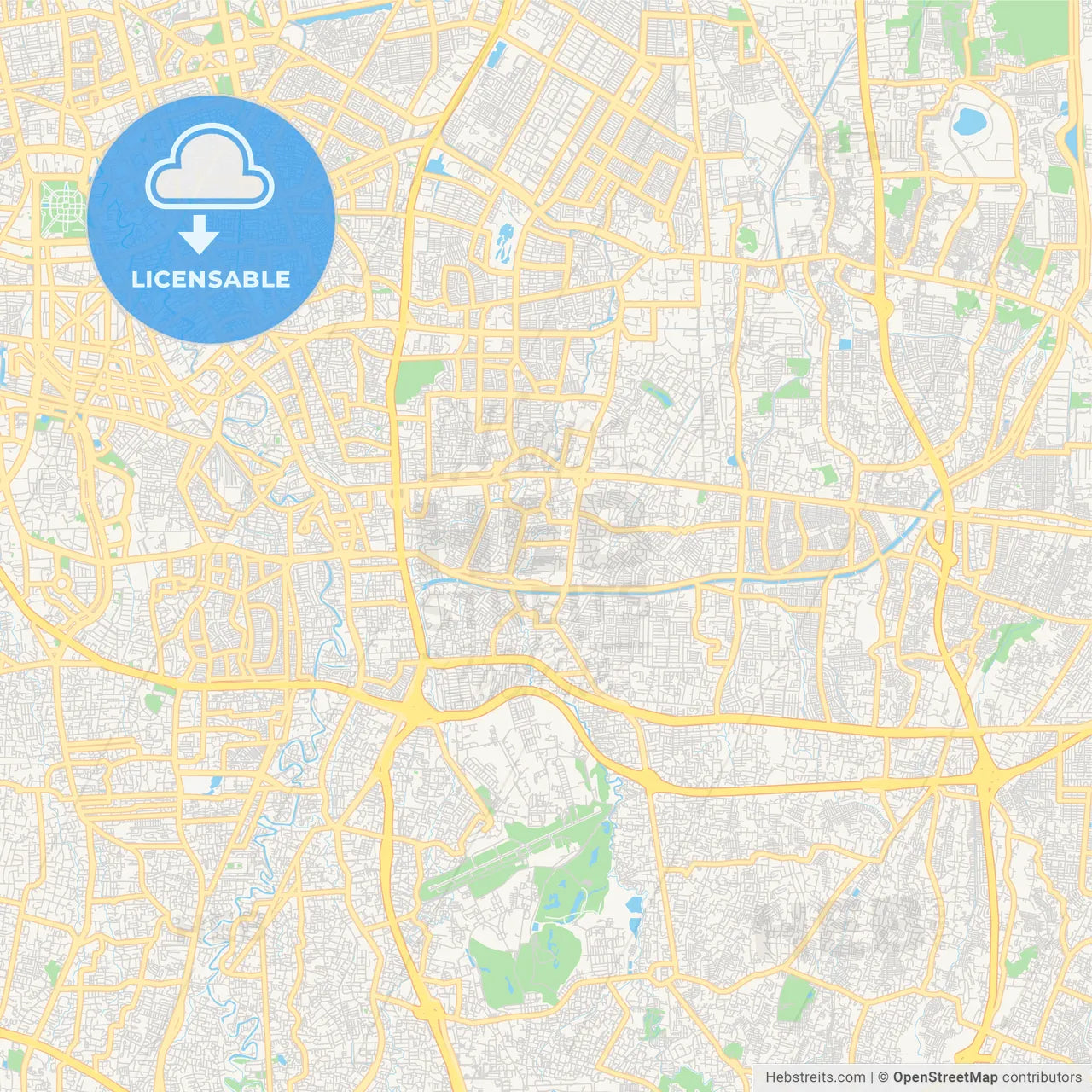 Printable street map of East Jakarta, Indonesia