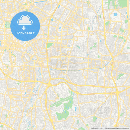 Printable street map of East Jakarta, Indonesia