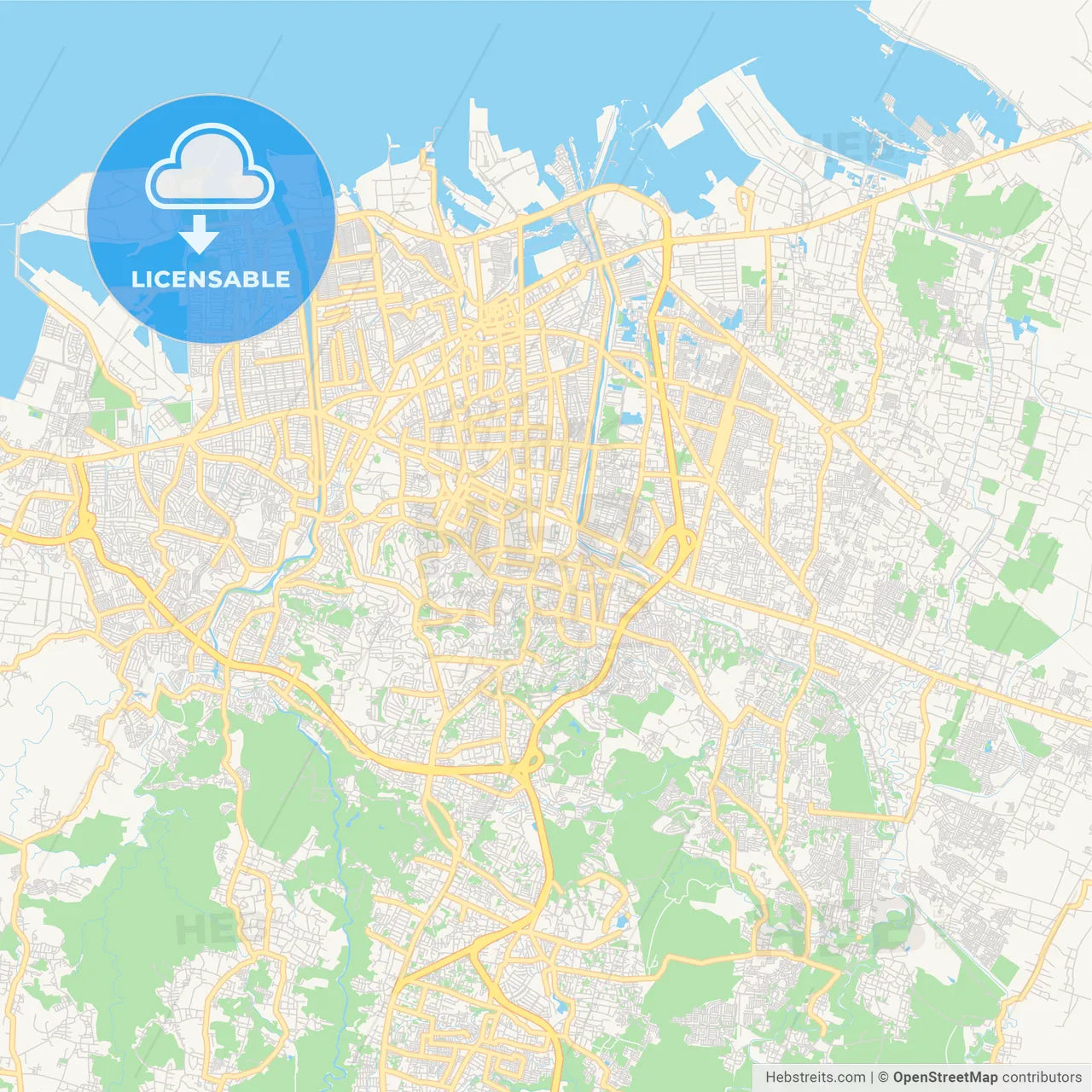 Printable street map of Semarang, Indonesia