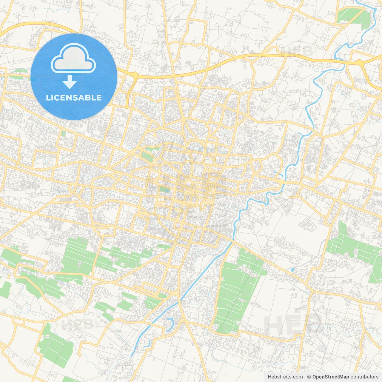 Printable street map of Surakarta, Indonesia