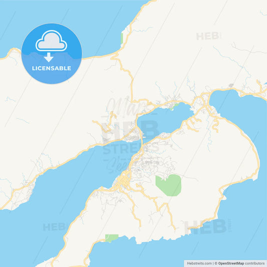 Printable street map of Ambon, Indonesia