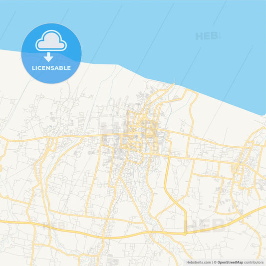 Printable street map of Pekalongan, Indonesia