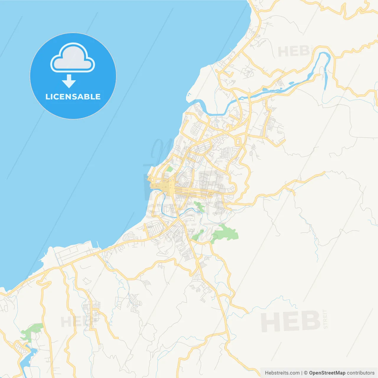 Printable street map of Iligan, Philippines