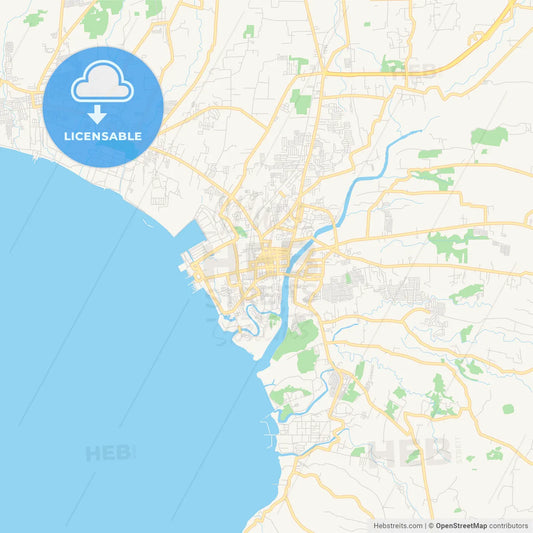 Printable street map of Batangas City, Philippines