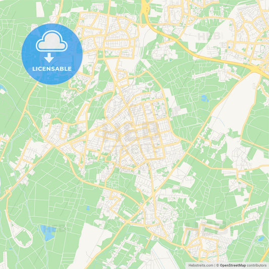 Printable street map of Rehovot, Israel