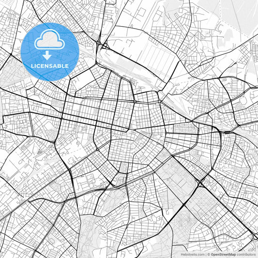 Vector PDF map of Sofia, Bulgaria