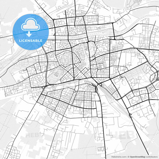 Vector PDF map of Plovdiv, Bulgaria