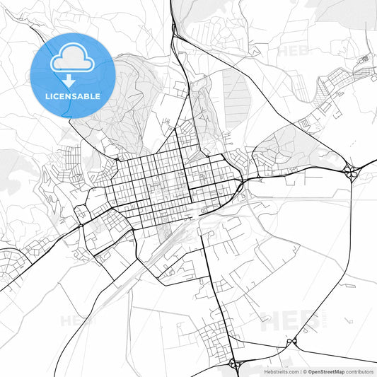 Vector PDF map of Stara Zagora, Bulgaria