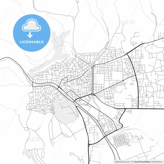 Vector PDF map of Sliven, Bulgaria