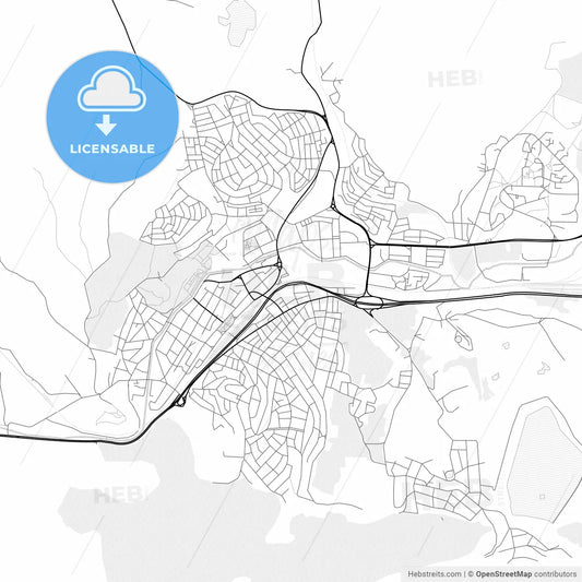 Vector PDF map of Pernik, Bulgaria