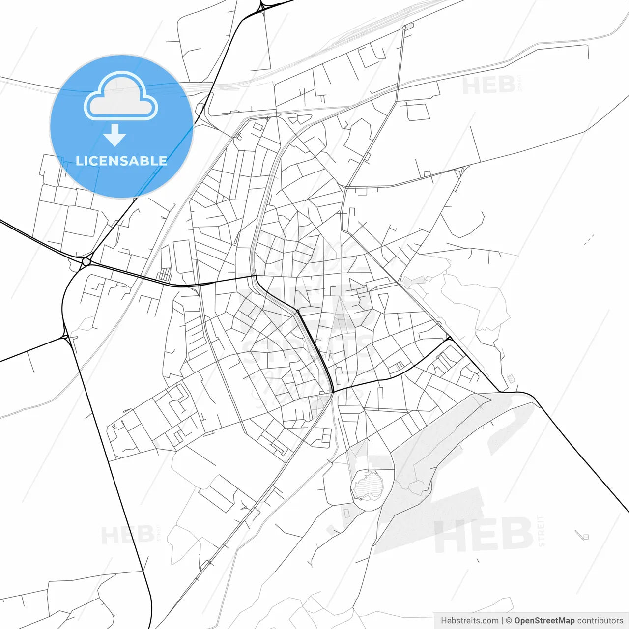 Vector PDF map of Targovishte, Bulgaria