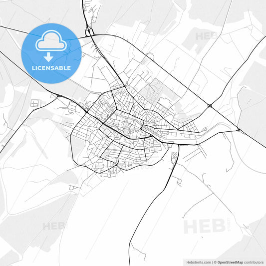 Vector PDF map of Razgrad, Bulgaria
