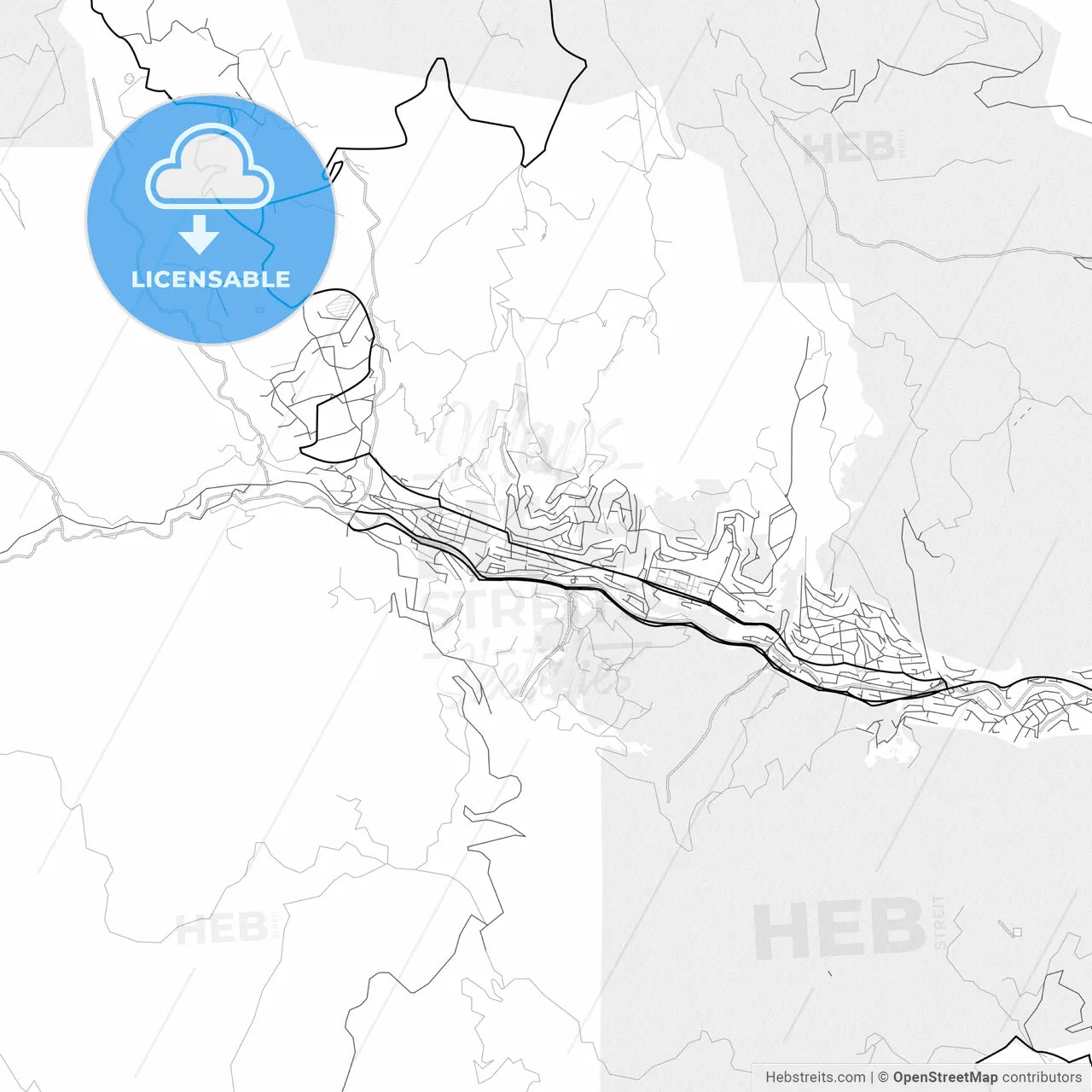 Vector PDF map of Smolyan, Bulgaria