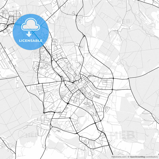 Vector PDF map of Jaworzno, Poland