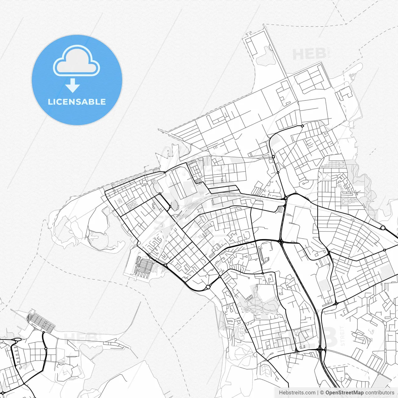 Vector PDF map of Barreiro, Portugal