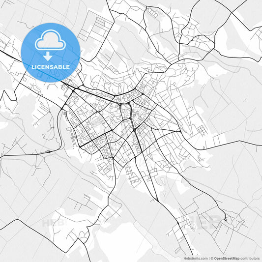 Vector PDF map of Botoșani, Romania