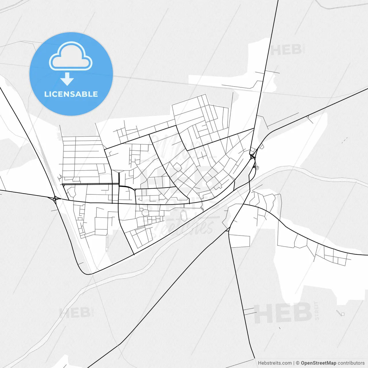 Vector PDF map of Slobozia, Romania