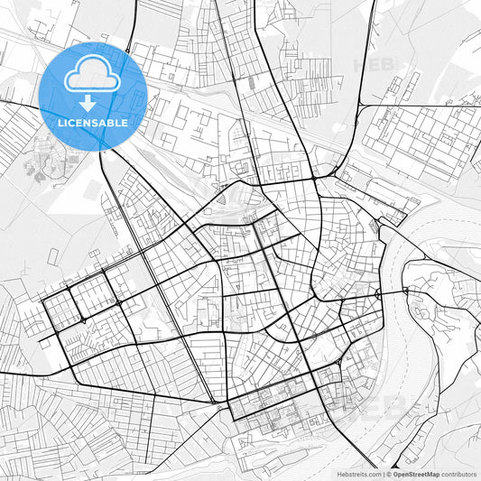 Vector PDF map of Novi Sad, Serbia