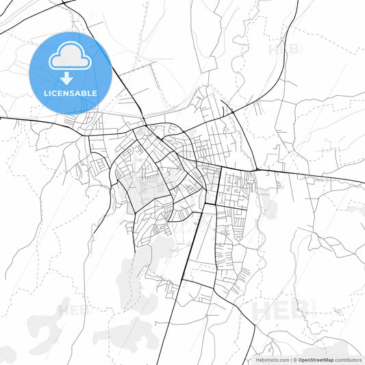 Vector PDF map of Kruševac, Serbia